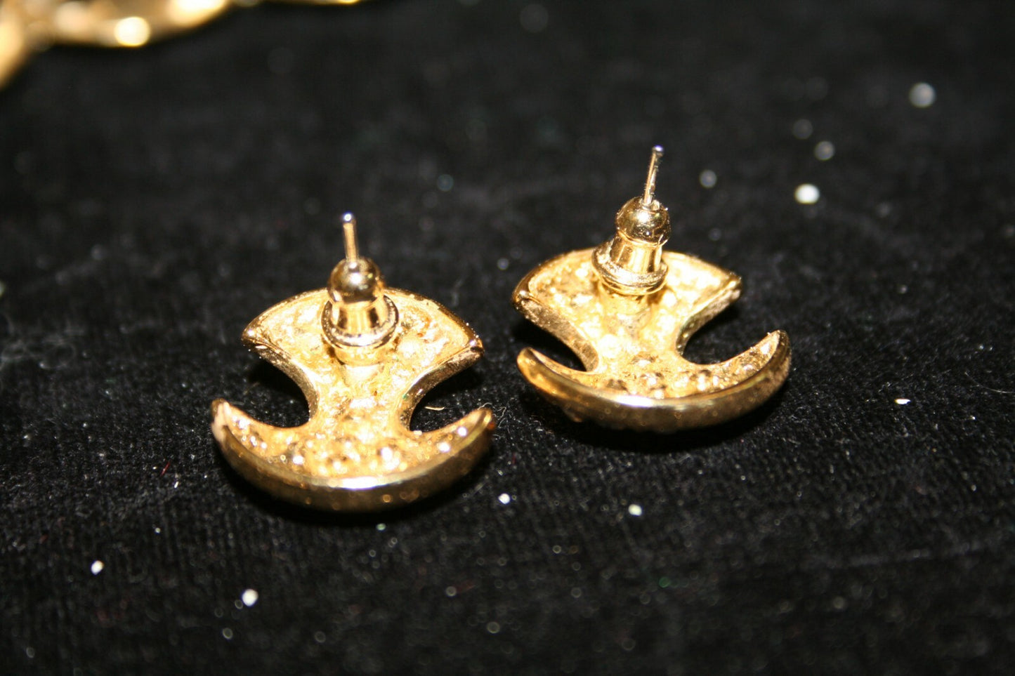 Vintage Goldplated Rhinestone Mariner link Chain Necklace and Earrings