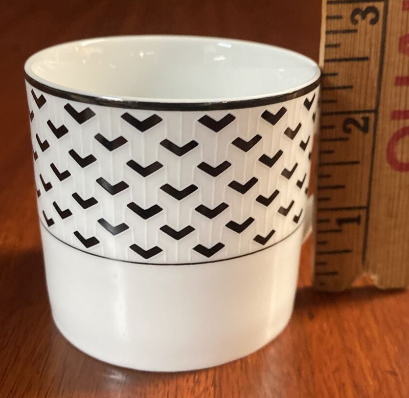 8 pcs Tiffany & Co. Gotham  Black & White Dinner Plate  Coffee Tea Cup