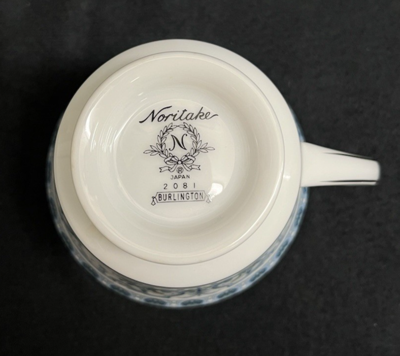 Noritake 2081 Burlington Green & Blue China Footed Cup 3" 20 available