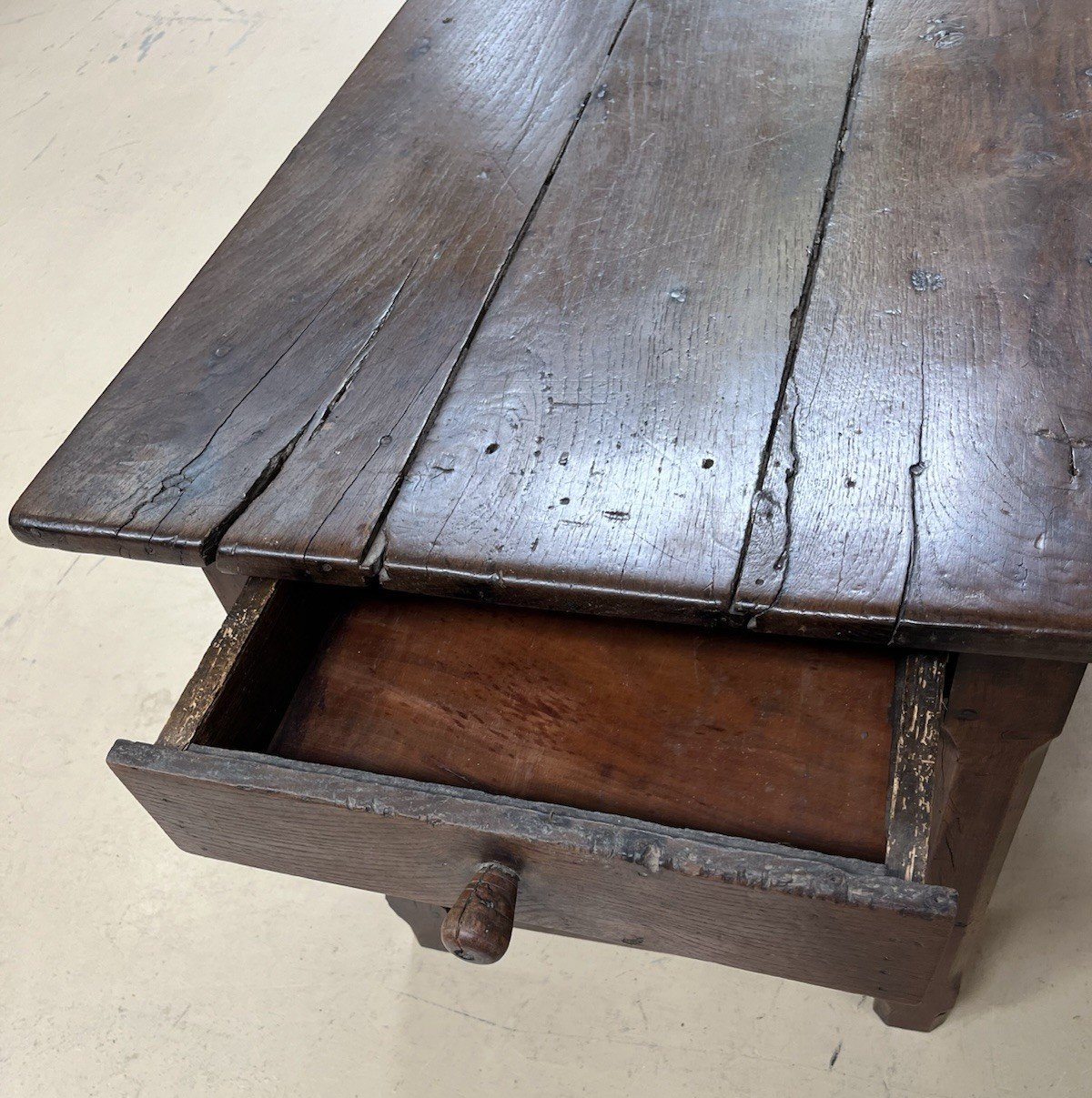ANTIQUE FRENCH PROVINCIAL OAK RUSTIC FARMHOUSE SOFA DINING WORK TABLE
