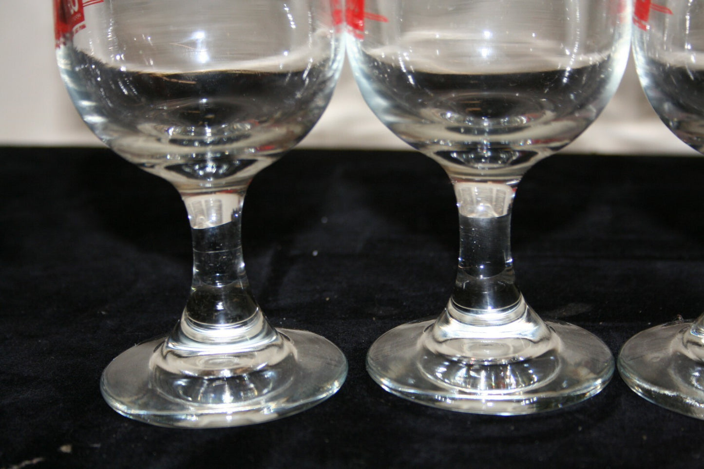 SET OF 4 COORS BEER GLASSES GOBLETS STEMMED 7" Glass 10 oz Red Logo Orig Box