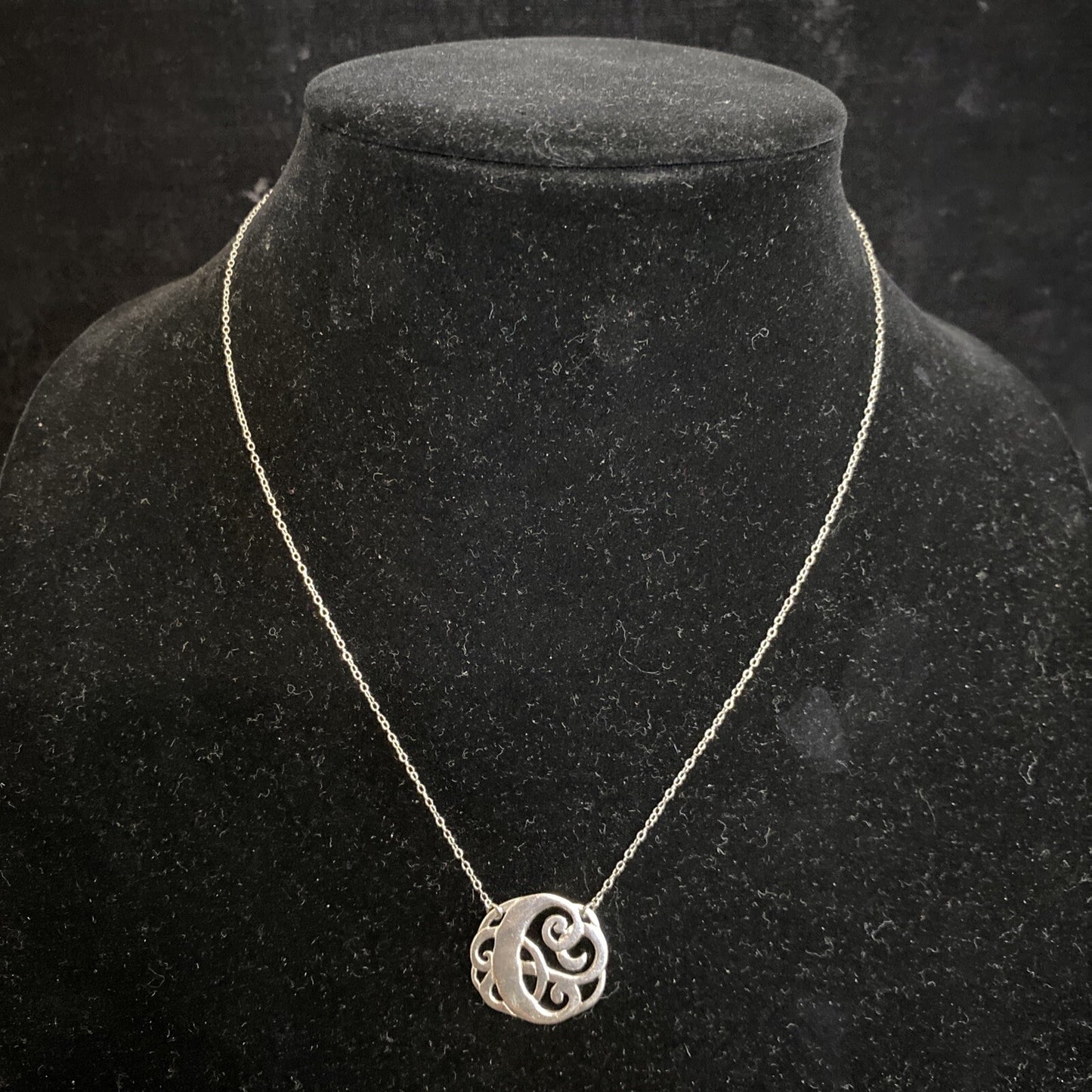 STERLING SILVER SU CUT OUT DESIGN PENDANT CHAIN NECKLACE 925 FINE