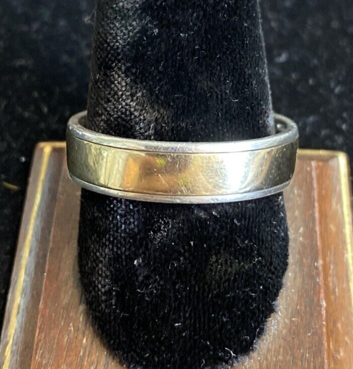 10k Yellow Gold & Sterling Silver Men's Ring Band Size 11.75 7.5g