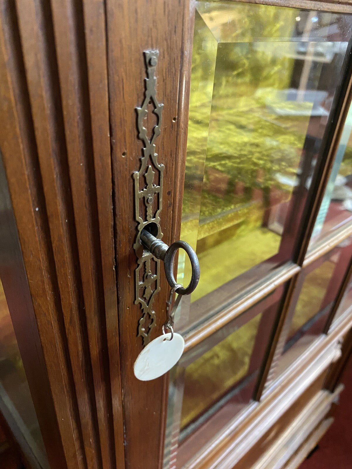 Antique French Napoleon III Walnut Vitrine Display Cabinet