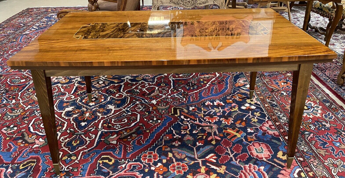 FRENCH MID-CENTURY MODERN LACQUERED BURLWOOD TABLE