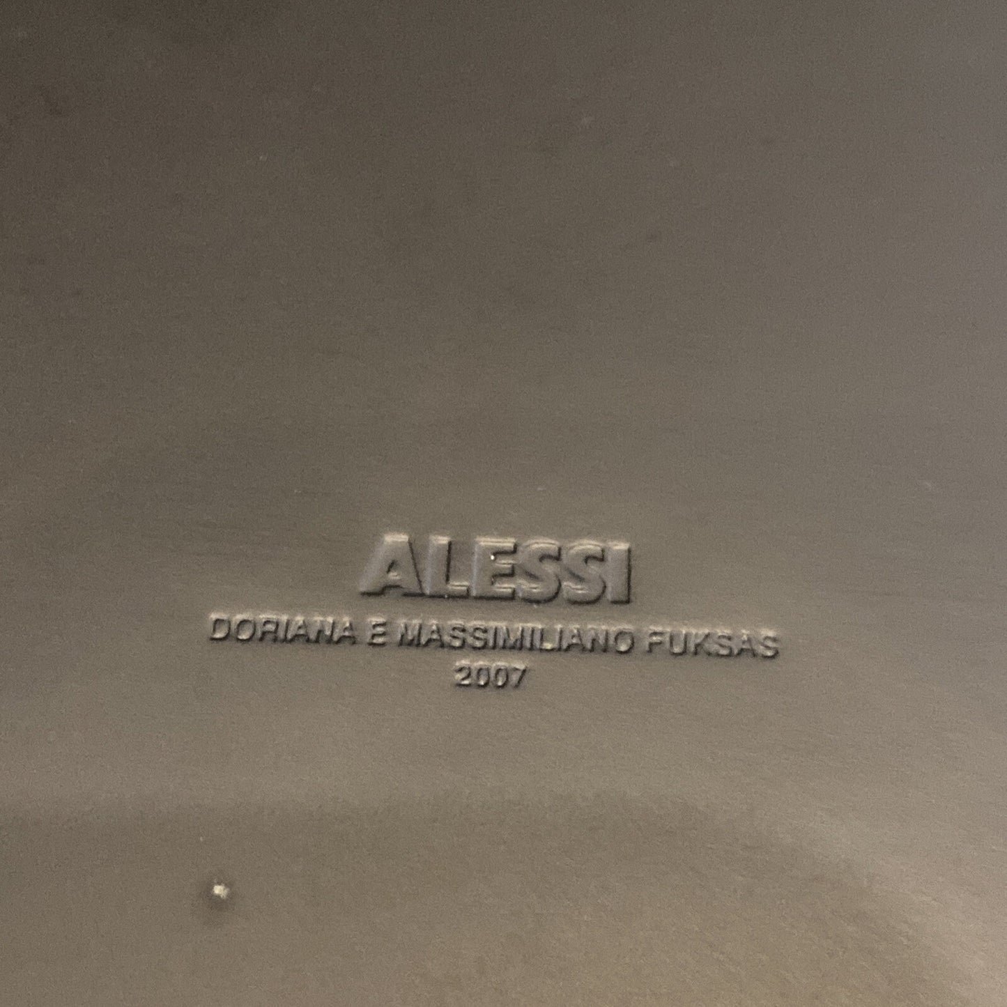 Alessi “Colombina” White Porcelain Dinner Plate & Black  Melamine Placemat