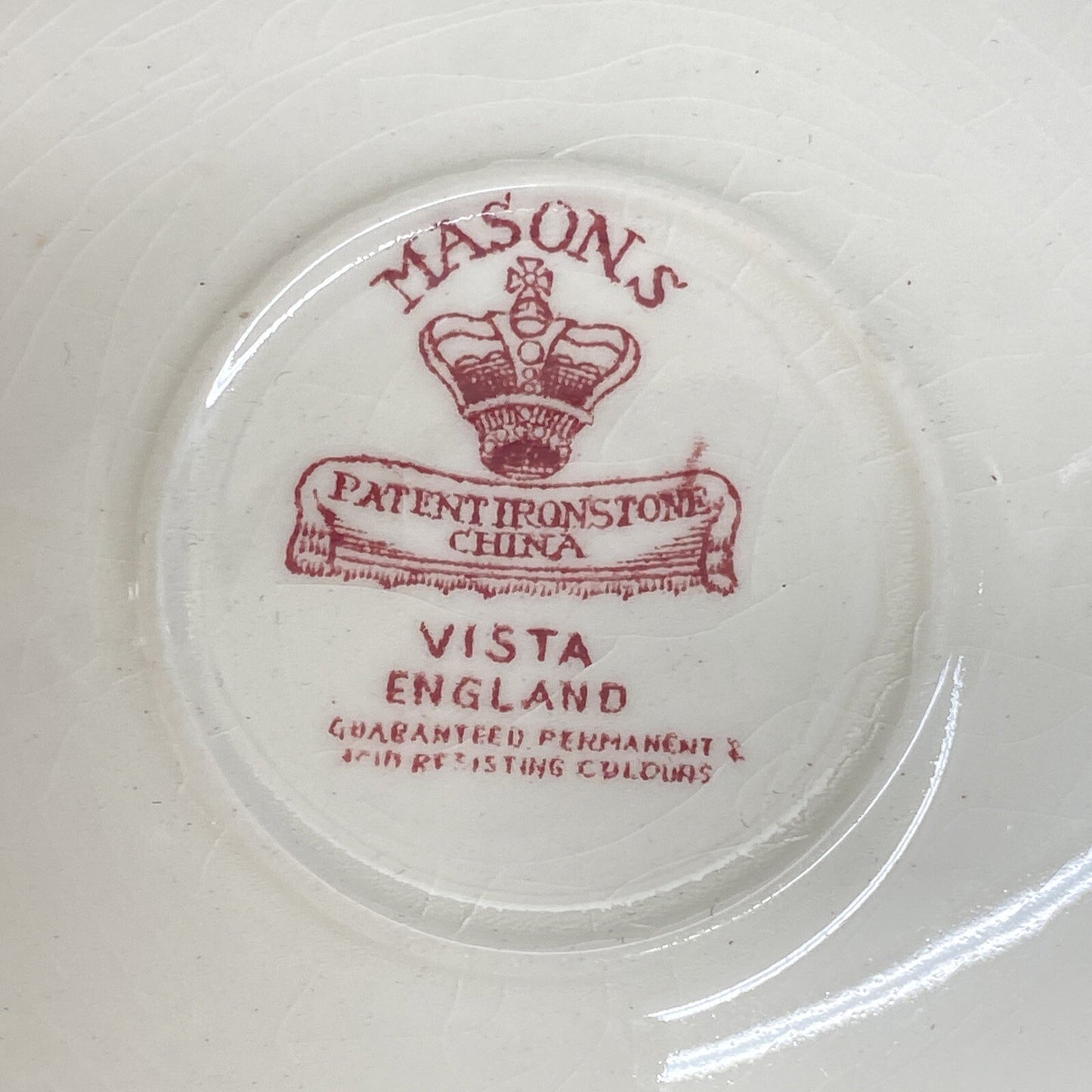 Mason's Vista Pink Flat Teacup & Saucer Set