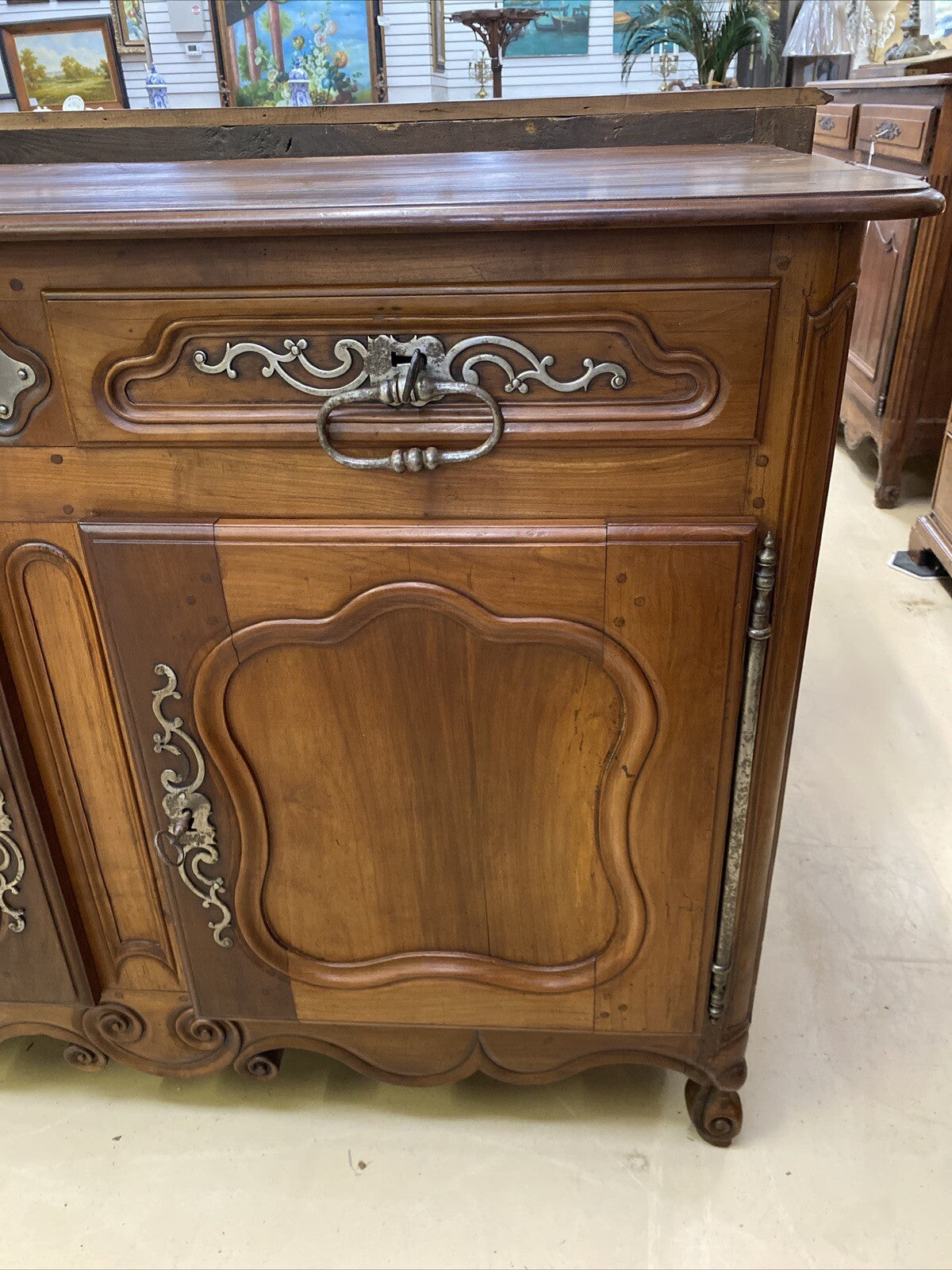 ANTIQUE FRENCH PROVINCIAL FRUITWOOD FARMHOUSE RUSTIC SIDEBOARD EARLY 1800's