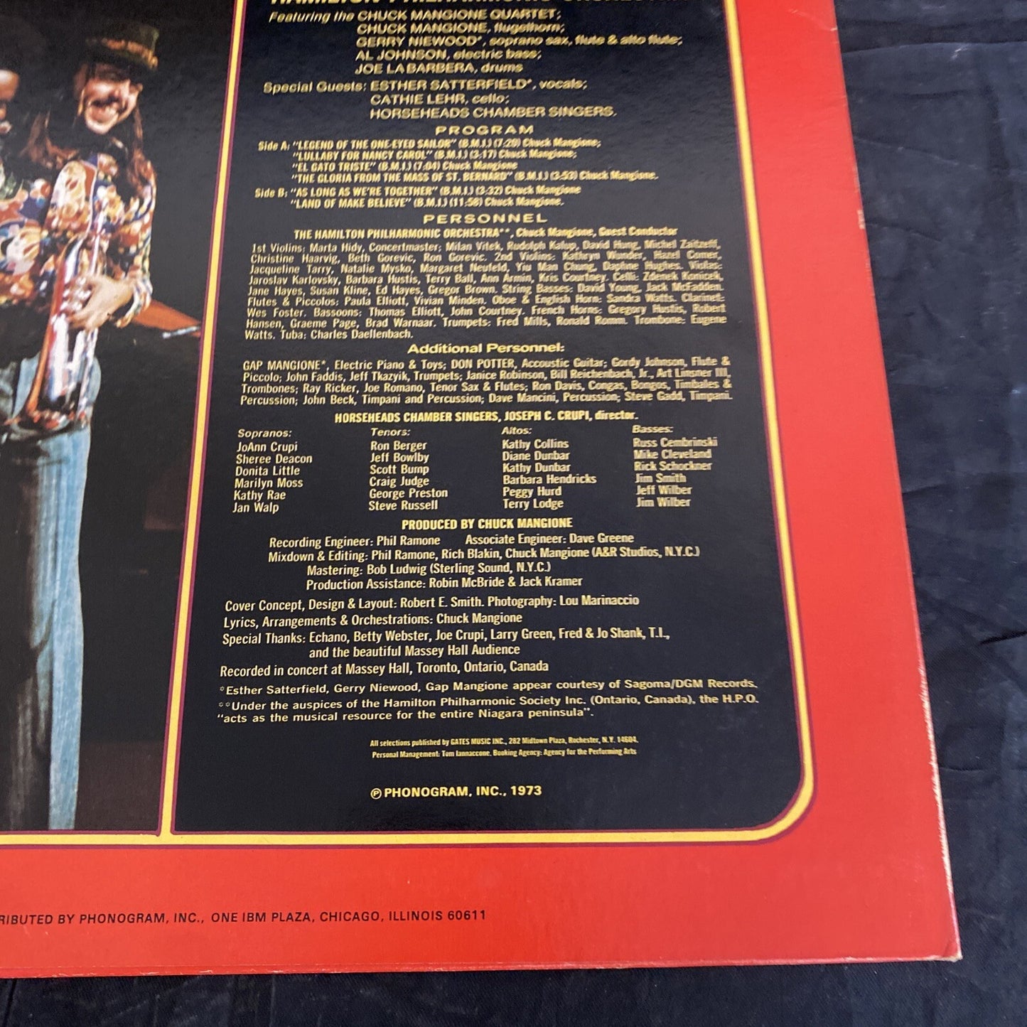 Chuck Mangione Live Concert Land of Make Believe Concert Jazz Vinyl LP NM 1973