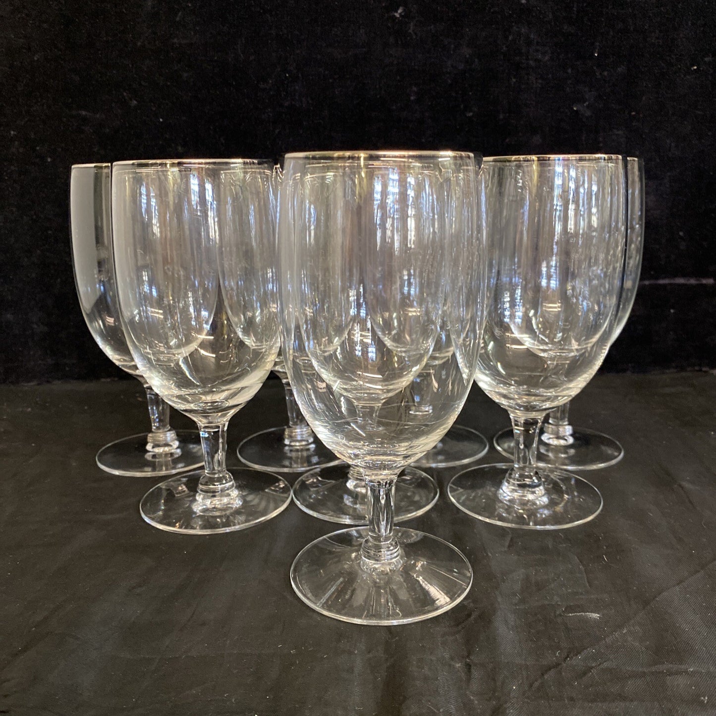 Seneca "Juliet" Platinum Trim 6 1/4" Iced Tea Glasses Set of 8