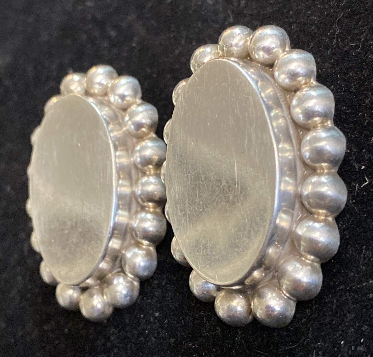 Sterling Silver 925 Mexico Clip On Earrings 25.1g