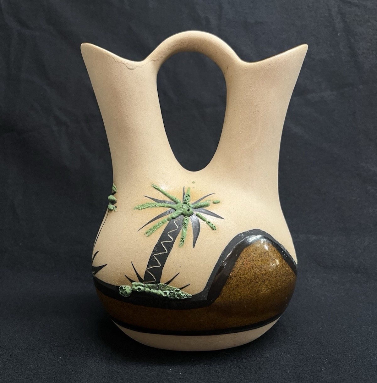 Signed Betty Selby Southwestern Native American Pottery Wedding Vase 7.75"