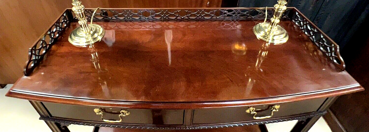 HICKORY CHAIR CO HISTORIC JAMES RIVER COLLECTION 2 TIER SERVER SIDEBOARD CONSOLE