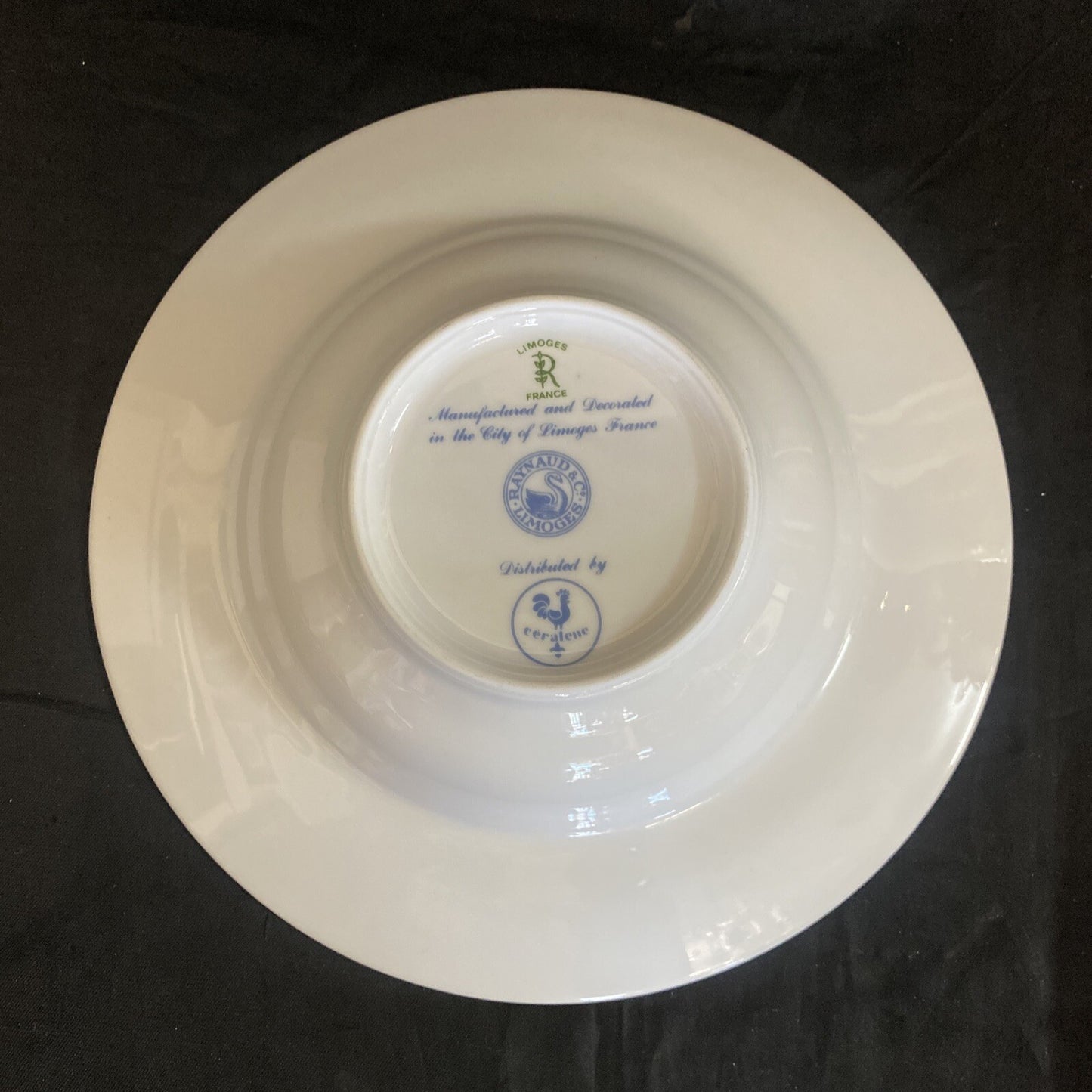 Raynaud Ceralene Crinoline Black 8 1/4" Rim Soup Bowl Limoges France 1990 BH235D