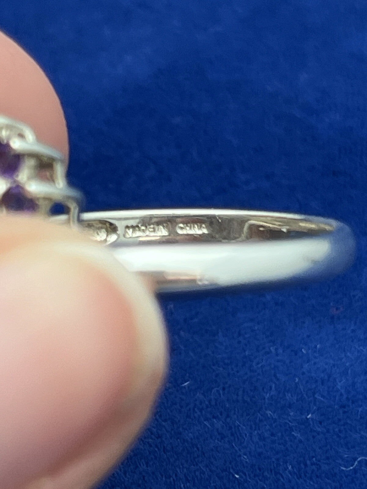 Sterling Silver Lavender Jade Ring with Halo of 14 Amethyst