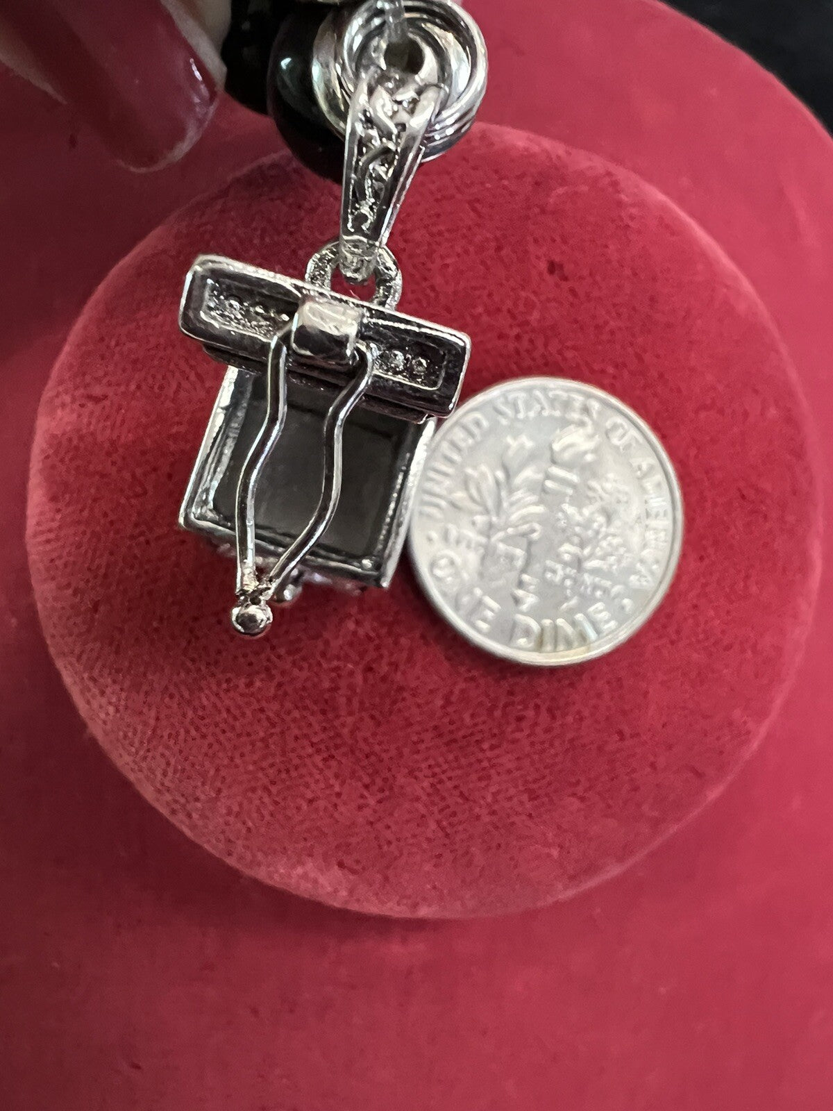 Prayer Box Bracelet Black Silver New Stretch Alexa's Angels Women