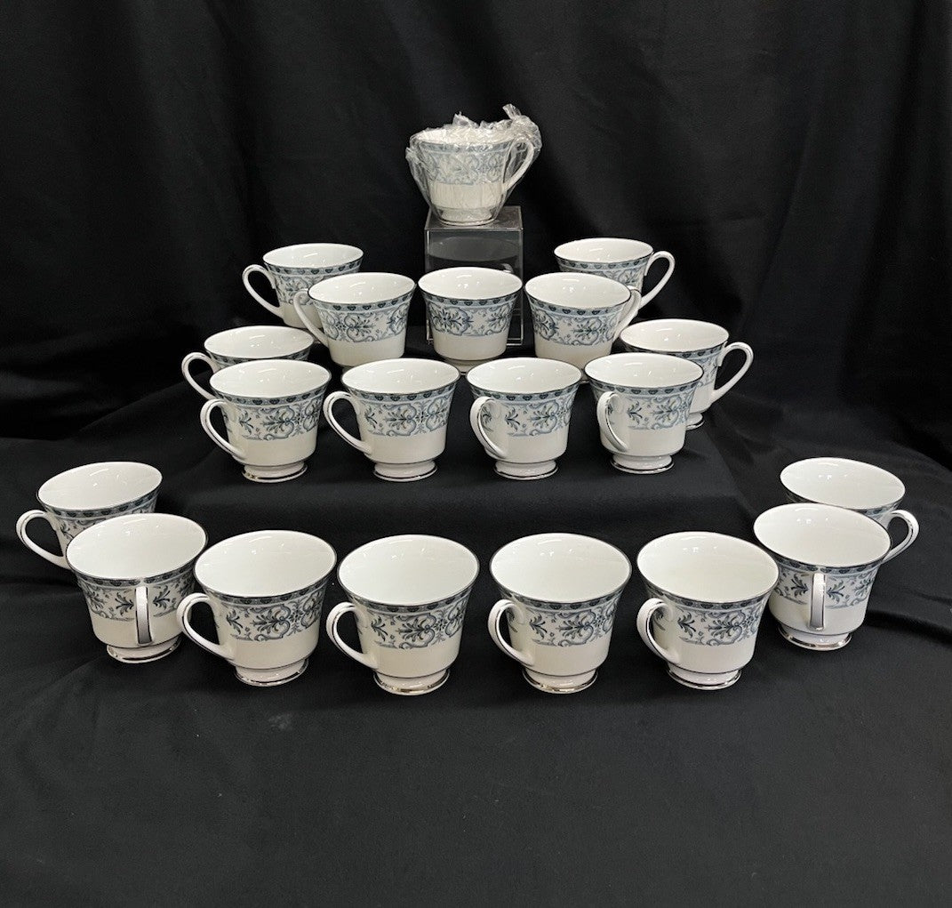 Noritake 2081 Burlington Green & Blue China Footed Cup 3" 20 available