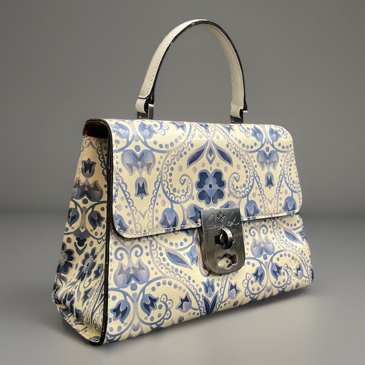 Patricia Nash Chauny Leather Crossbody Satchel Italian Folklore w/ Strap/Wallet