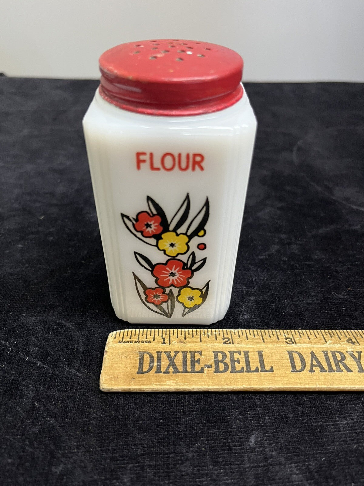 Tipp City Milk Glass Red and Yellow Poppies Shakers Set of 3