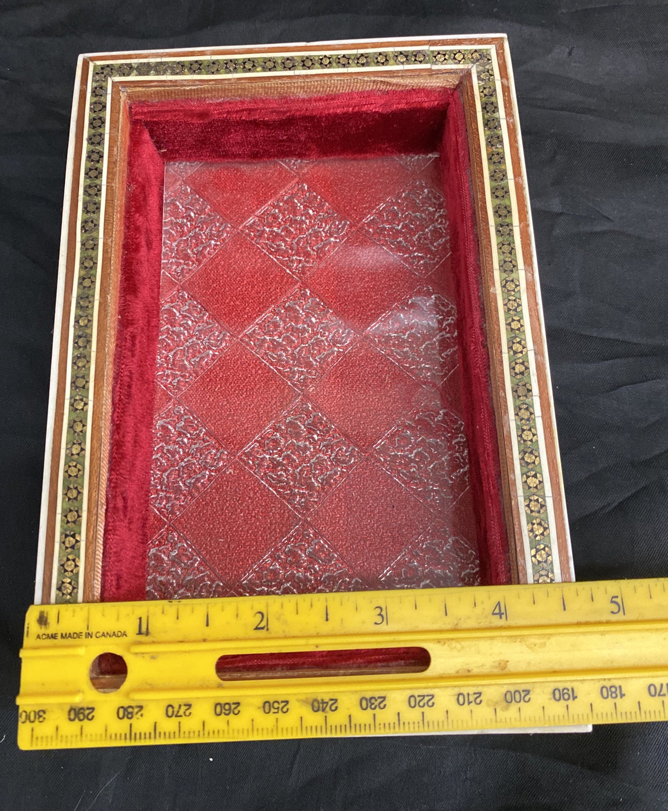 Vintage Wooden Inlaid MosaicTrinket Box BH131