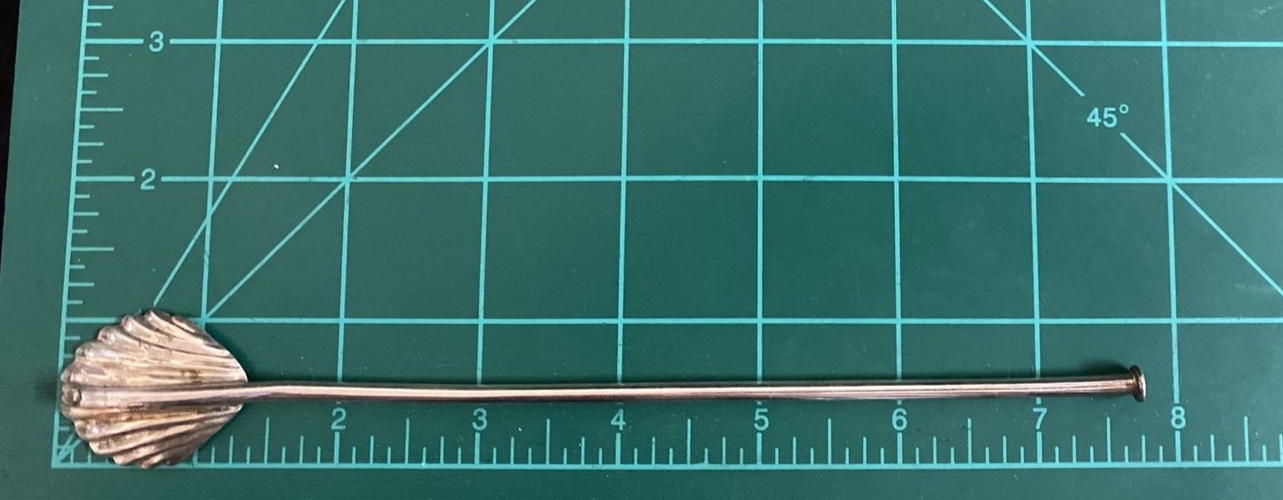 Vintage set 6 Mexico Sterling Silver Sipper Straws Cocktail Spoons Barware 10.6g