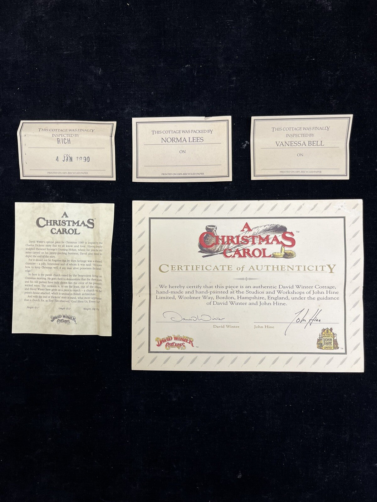 Vintage David Winter Cottage, A Christmas Carol, w/ box, 1989,