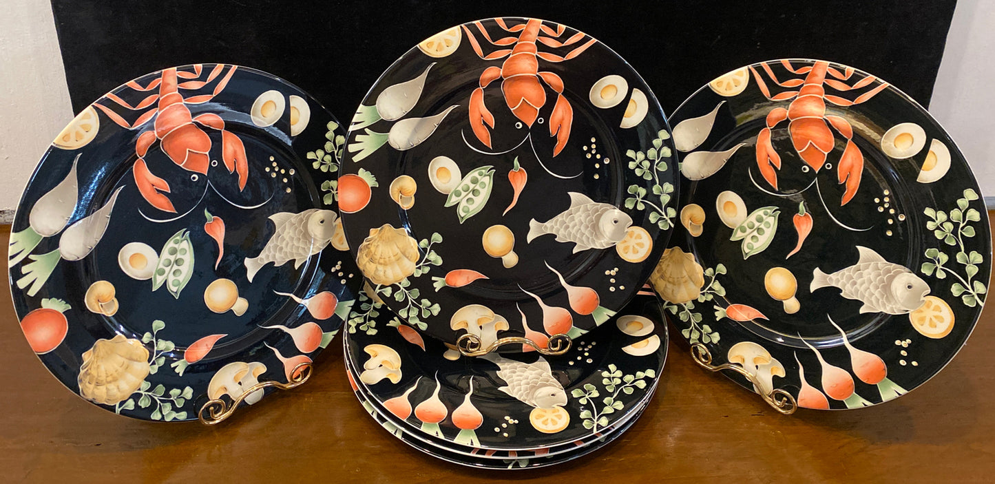 Set Of 6 “Fruits de Mer” By Villeroy & Boch  12” Dinner Plate Charger BH249