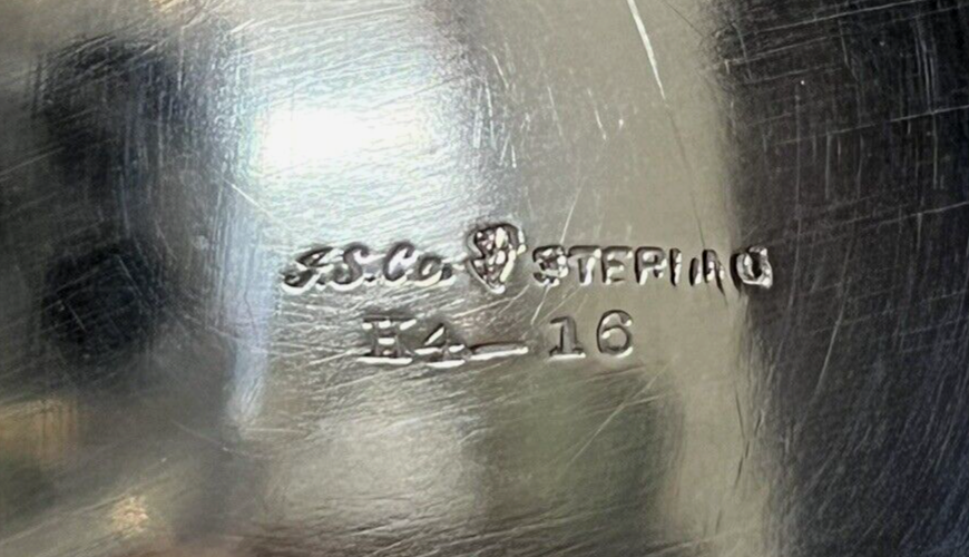 International Sterling  Silver 8 1/2" Cake Plate monograms H4-16 245 grams