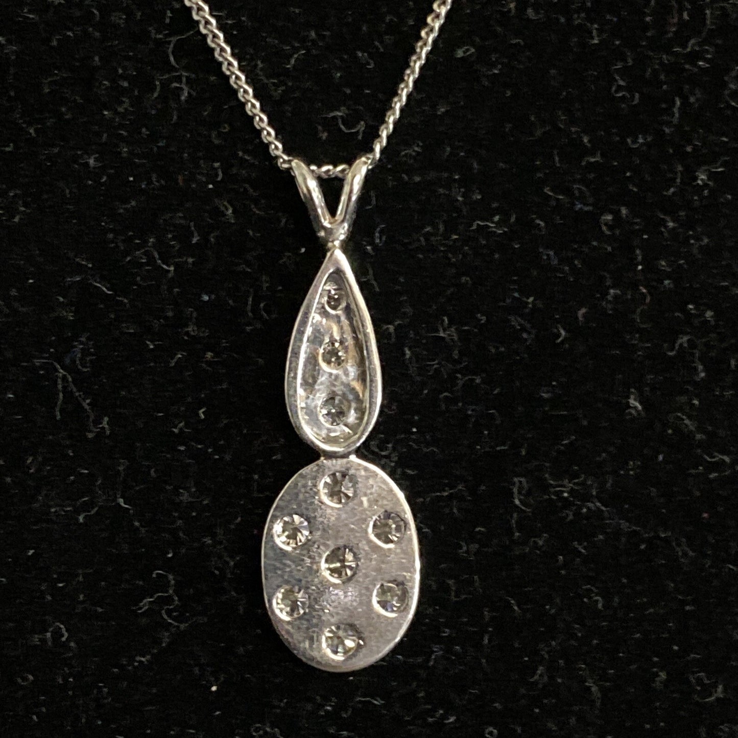 14K Gold 10 Diamond Approx 1.38 cts Pendant 2.9g SI1-SI2 TESTED Sterling Chain