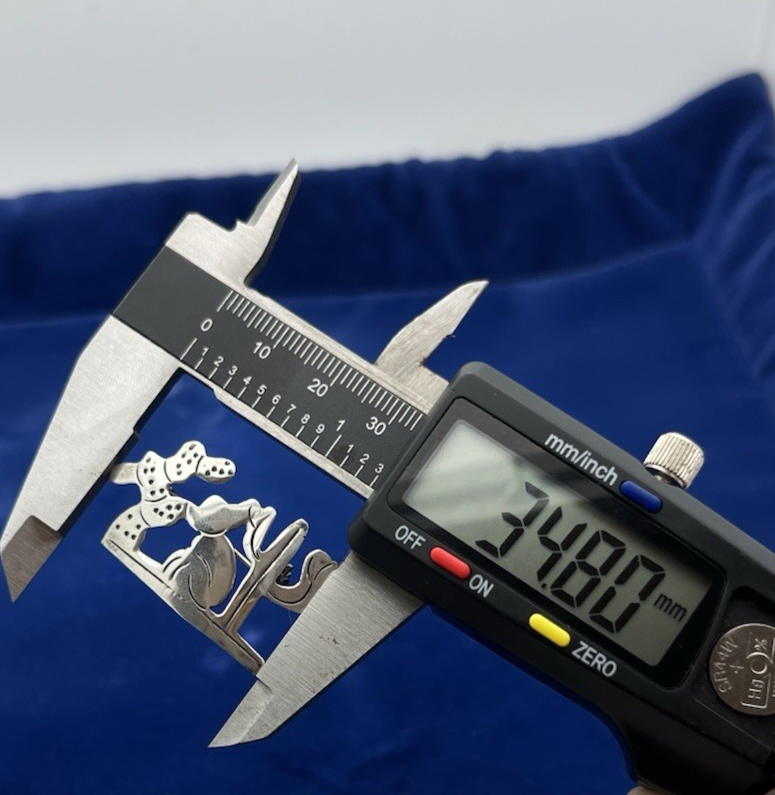 Vintage Handmade Sterling Silver (.925) Taxco Man is Hat & Cactus Brooch 2.8g