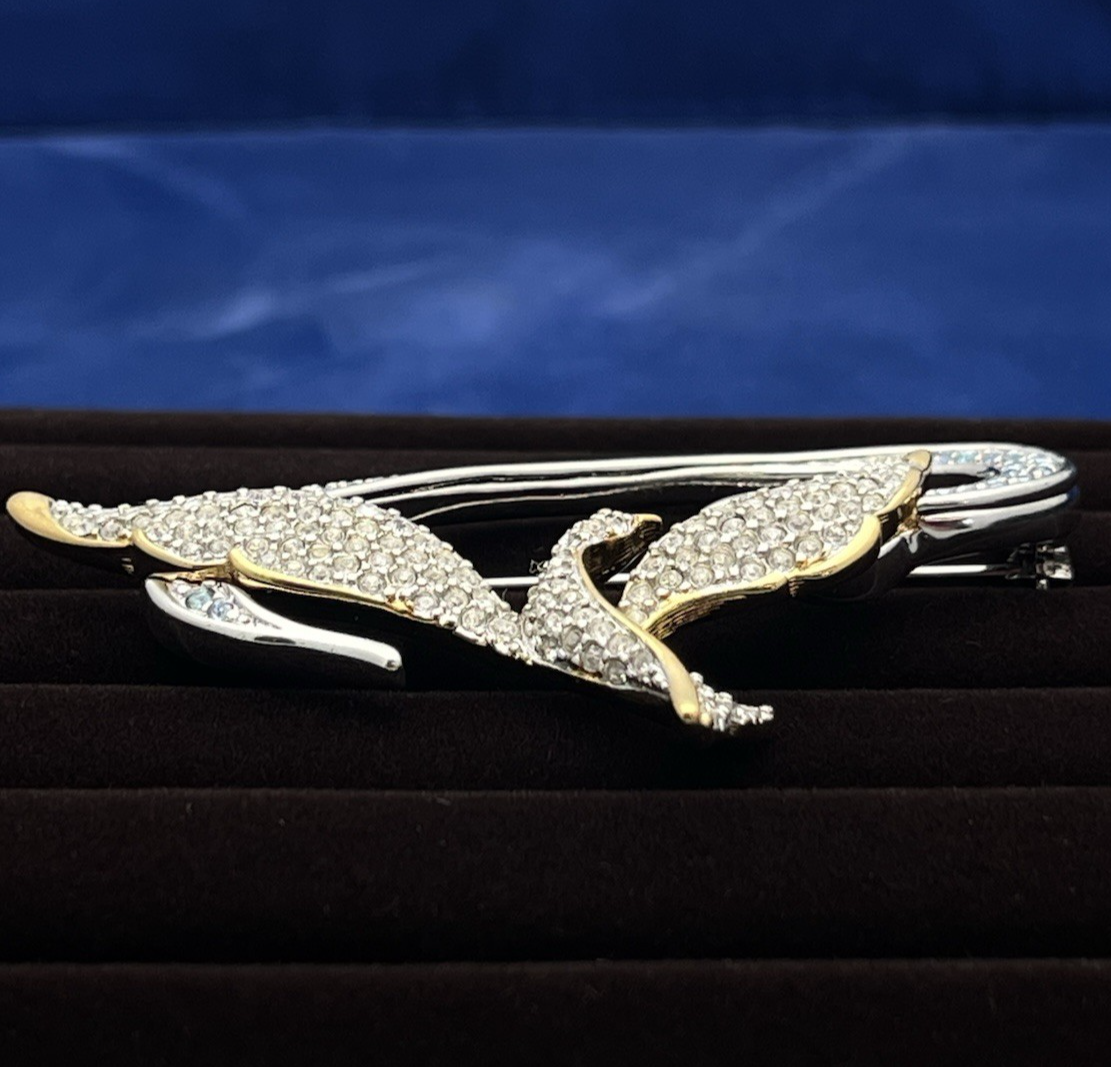 RARE 1999 SWAROVSKI ANNUAL EDITION FREEDOM BIRD PIN COLLECTORS PIECE-2 1/2" WIDE