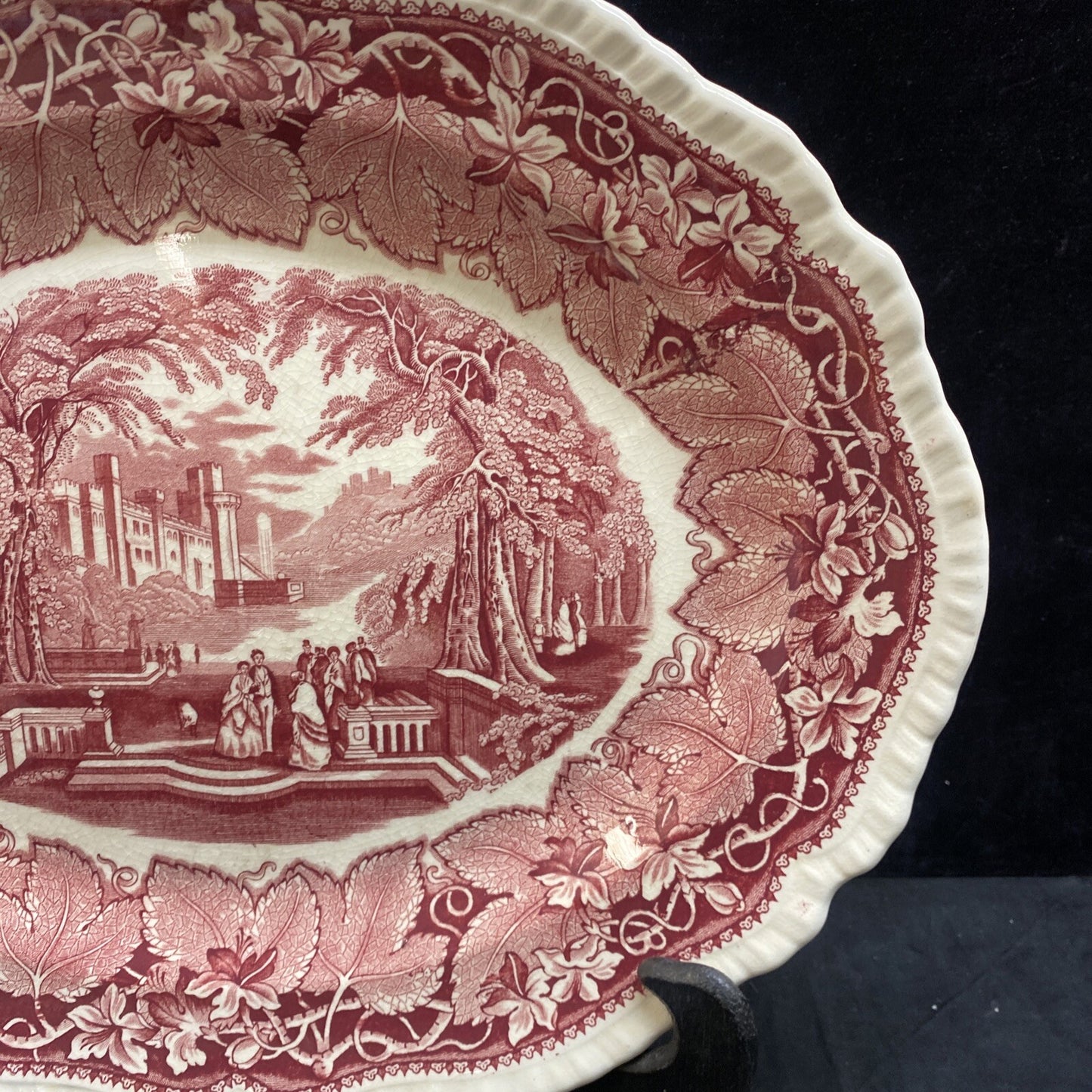 Mason's Vista Pink Oval Shaped 15 1/2" Serving Platter