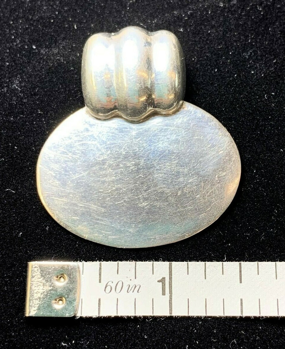 Vtg 925 Sterling Silver OVAL Slide Pendant 13.3g