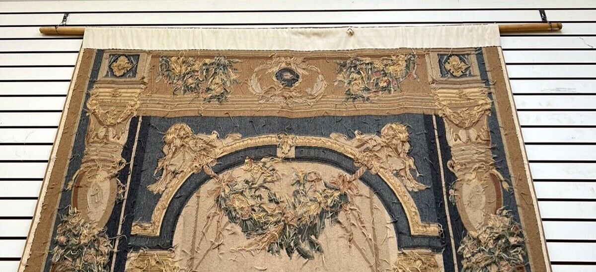 20th Century Aubusson Tapestry Wall Hanging  Hand Tied 9 ft x 6 ft