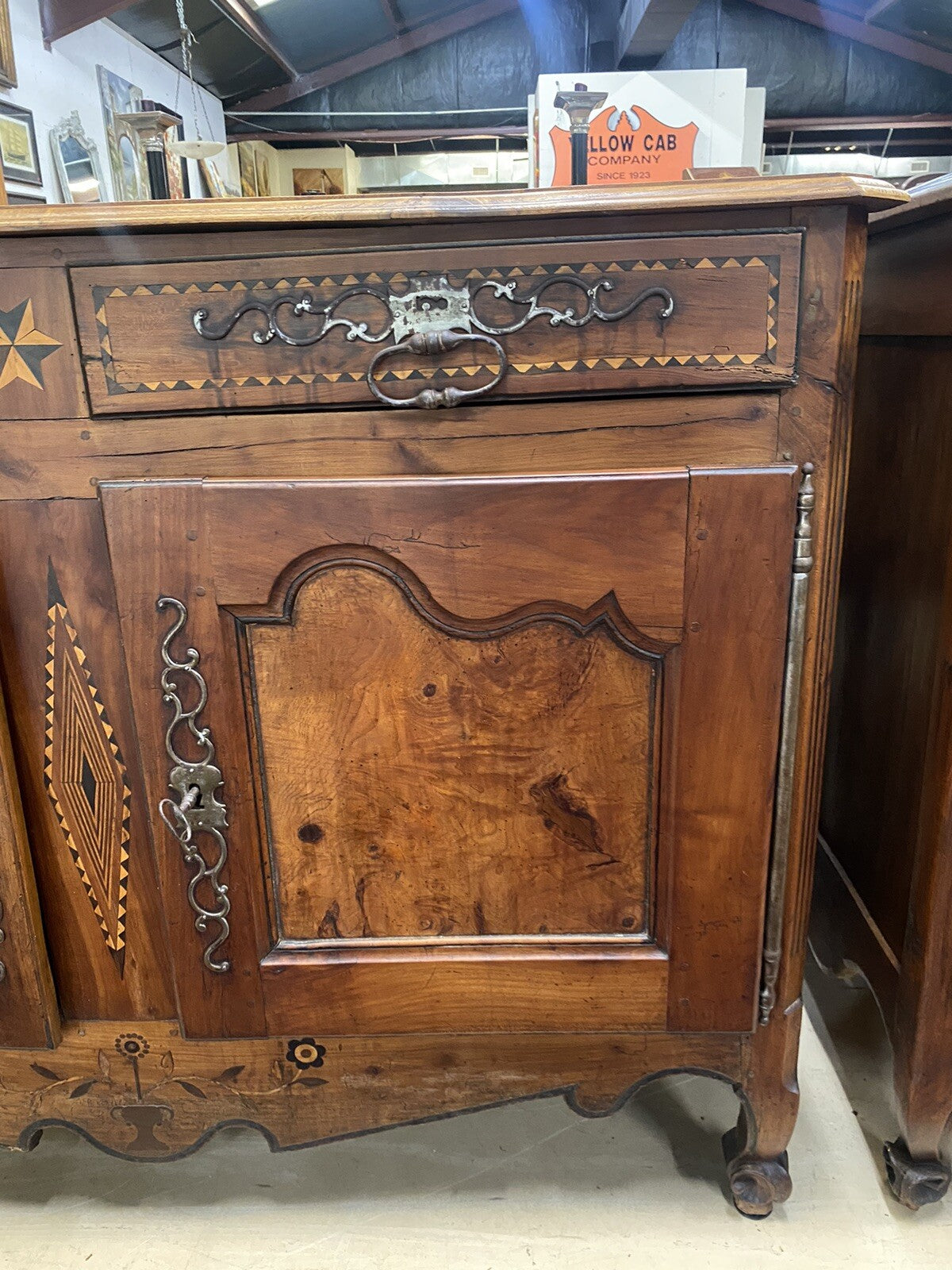 Antique 19th C Inlaid French Burled Walnut Louis XV Commode Cabinet Chest