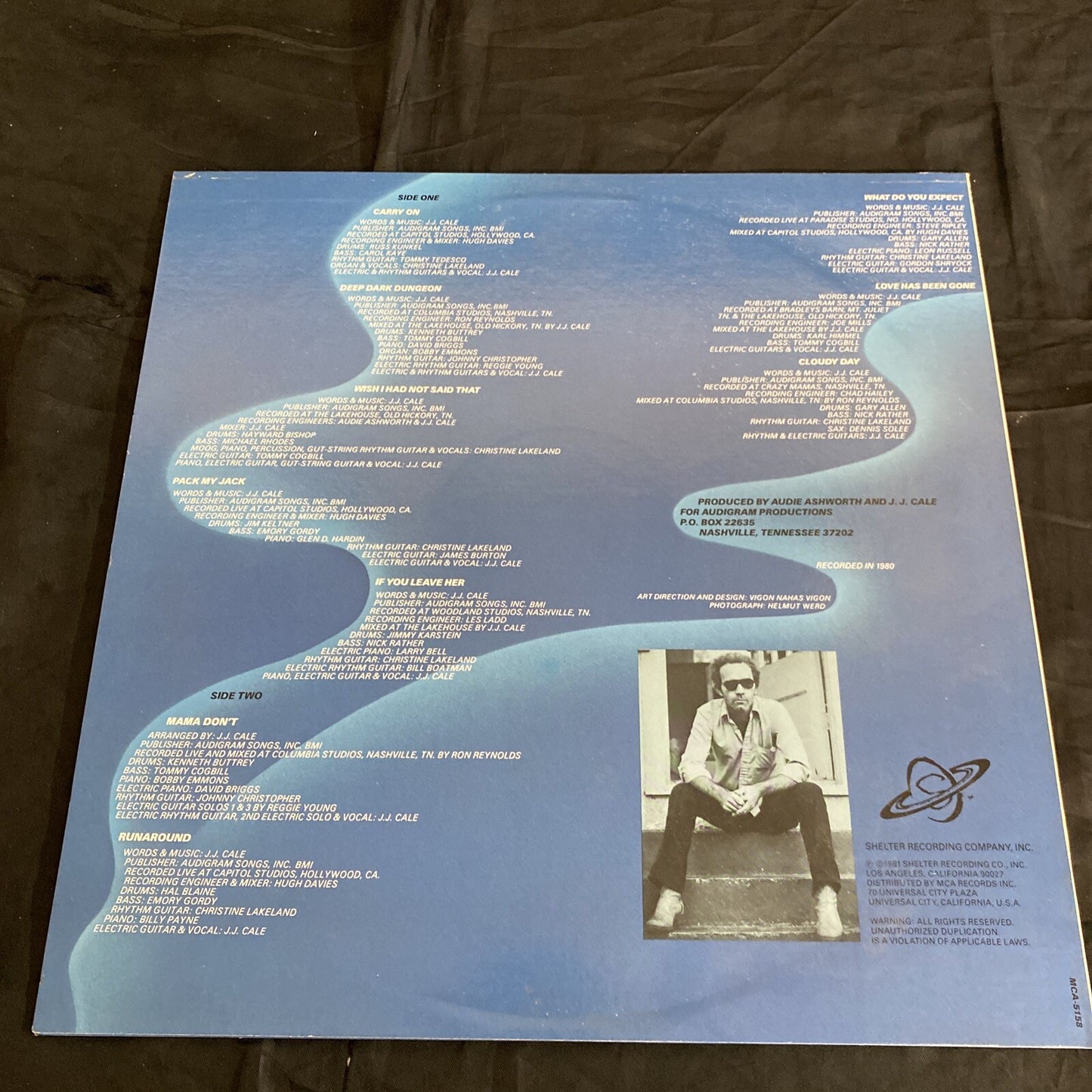 STAMPED PROMO FIRST PRESS 1979/1981 release J.J. CALE Shades SHELTER MCA-5158