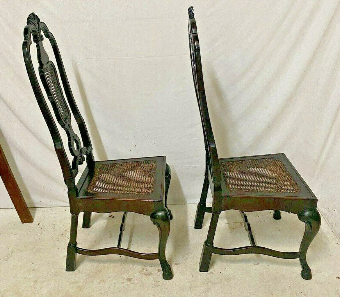 PAIR OF DUTCH BAROQUE-STYLE TALL BACK SIDE CHAIRS