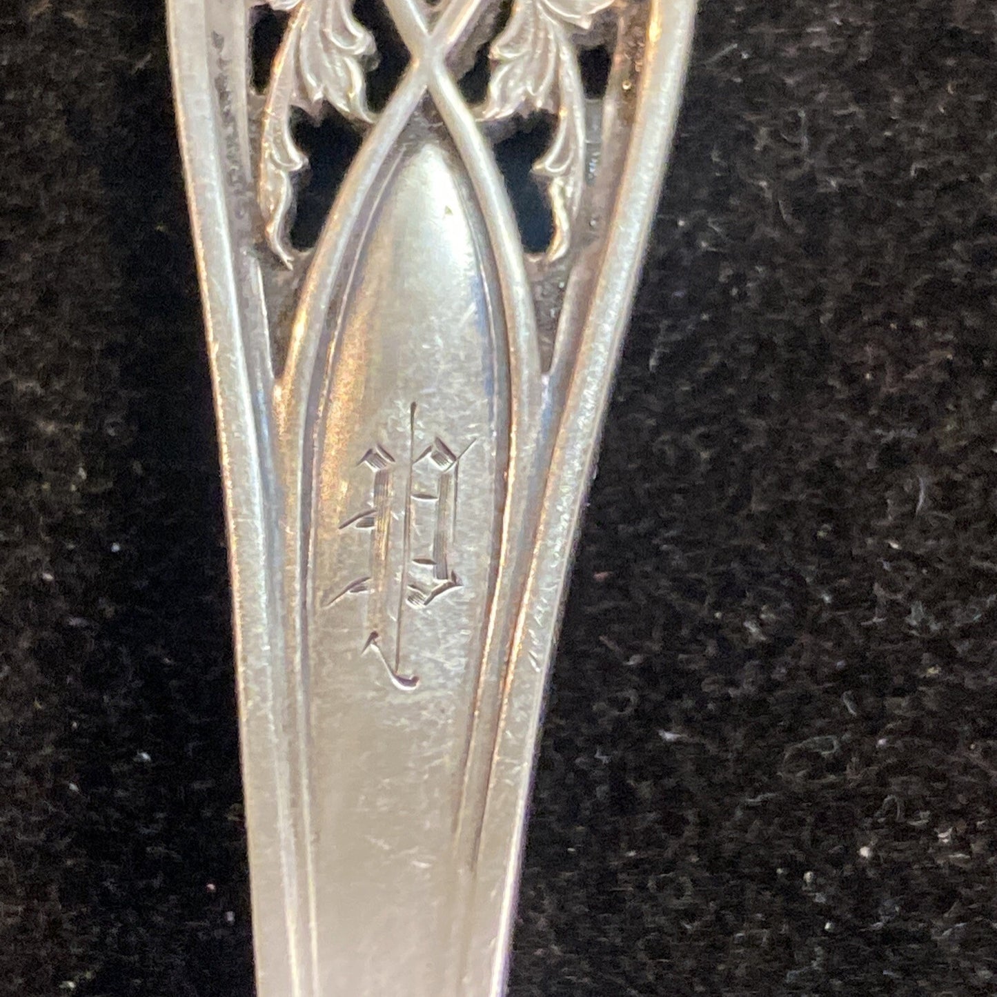 Frank Whiting Co. Pierced Sterling Silver 4 3/4" Serving Sauce Ladle 20.37g Mono