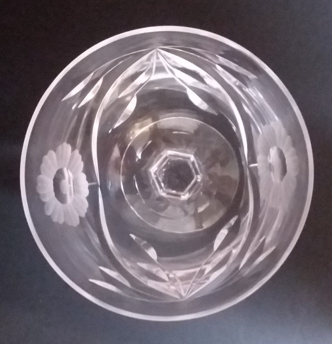 8 Kosta Boda KOS2 Cut Floral Design Crystal Liquor Cocktail 3 5/8'' $144 Retail