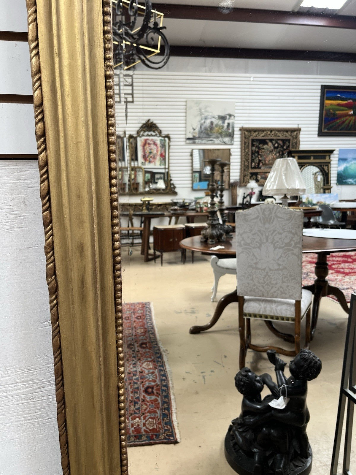 79" Tall French Louis Philippe Gold Framed Beveled Mirror 37.5” Wide #2