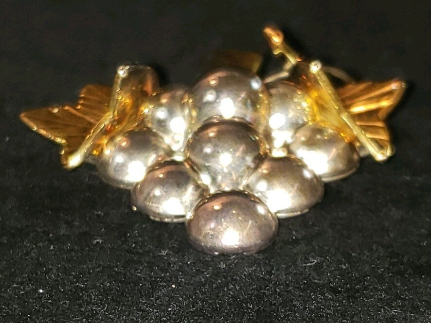 Chunky cluster of grapes Brooch Pin Pendant by Best 2" x 2.25" Sterling 28.7 g