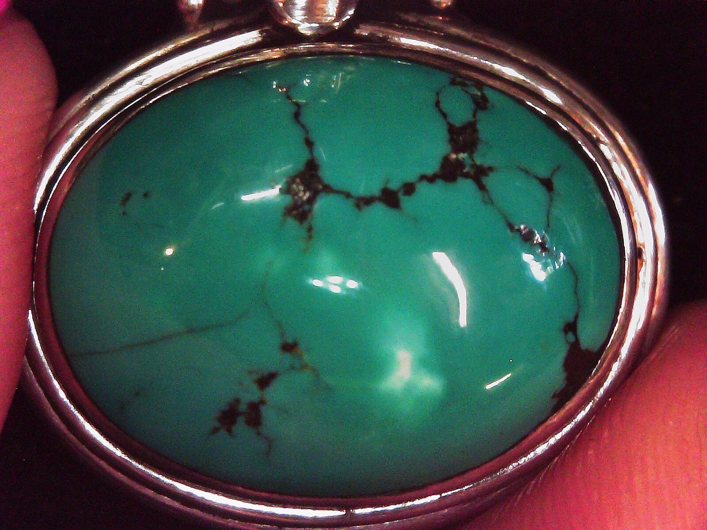 925 Sterling Silver Turquoise Gemstone Pendant 11.2g