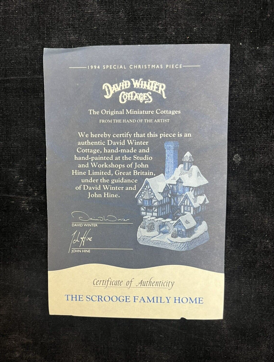 Vintage David Winter Cottage: "The Scrooge Family Home" Limited Edition 1993