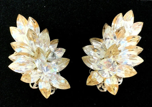 Michele Sugar Vintage Signed Statement Clip On Earrings Jewelry