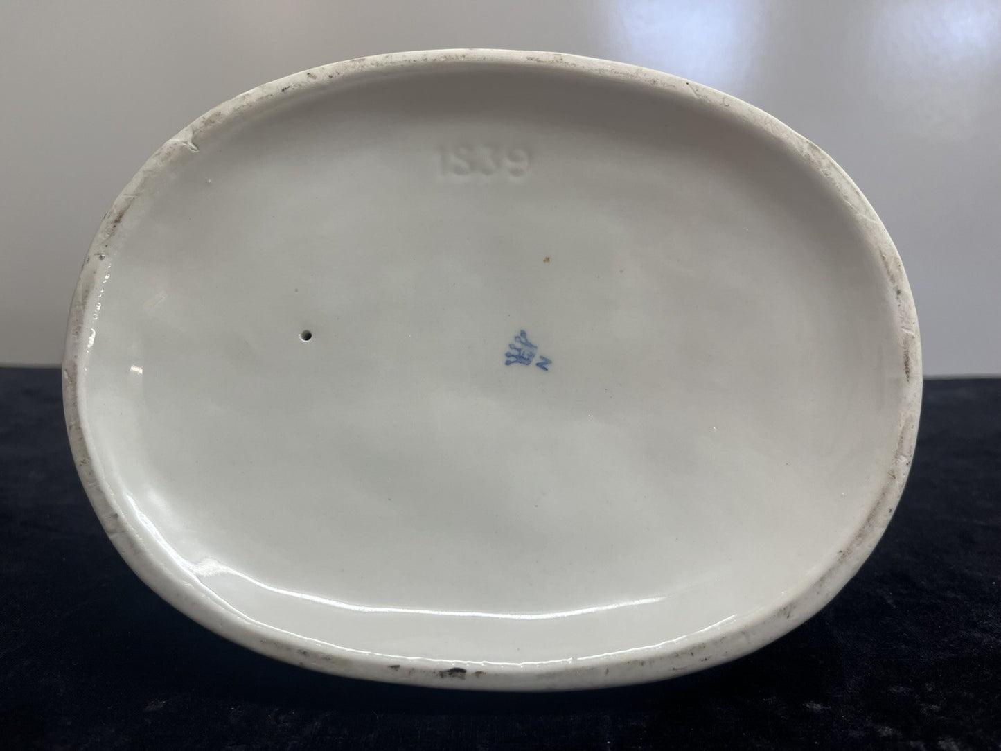 1839 Capodimonte Porcelain Soldier with Cannon 7.5" Tall