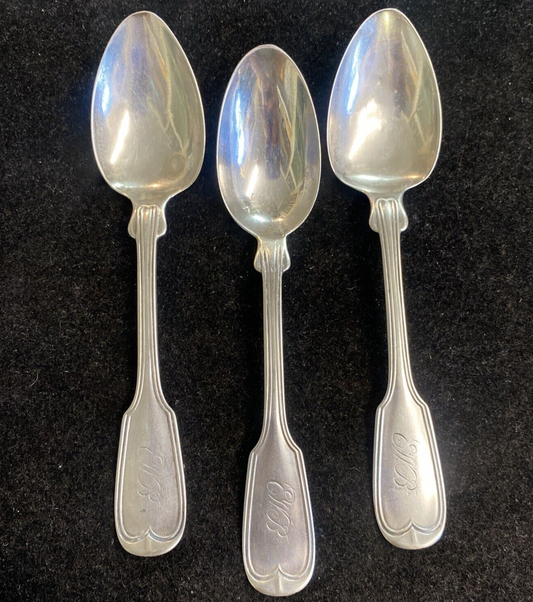 Salisbury & Co. Set of 3 Sterling Monogrammed 5 3/4" Teaspoons 60.44g 1850