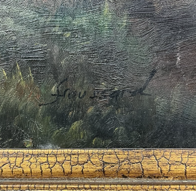 Large Agricultural Pastoral Cows Grazing Oil On Canvas Painting 58" x 70" CL6