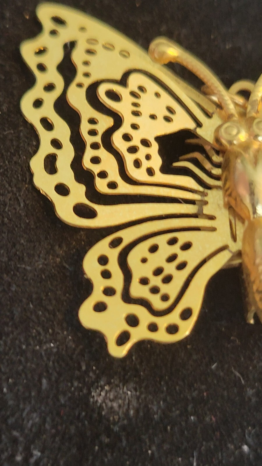 Gold Plated Butterfly Brooch Pin  Pendant Engraved Lady A. LESSER G.H.P. 1994-95