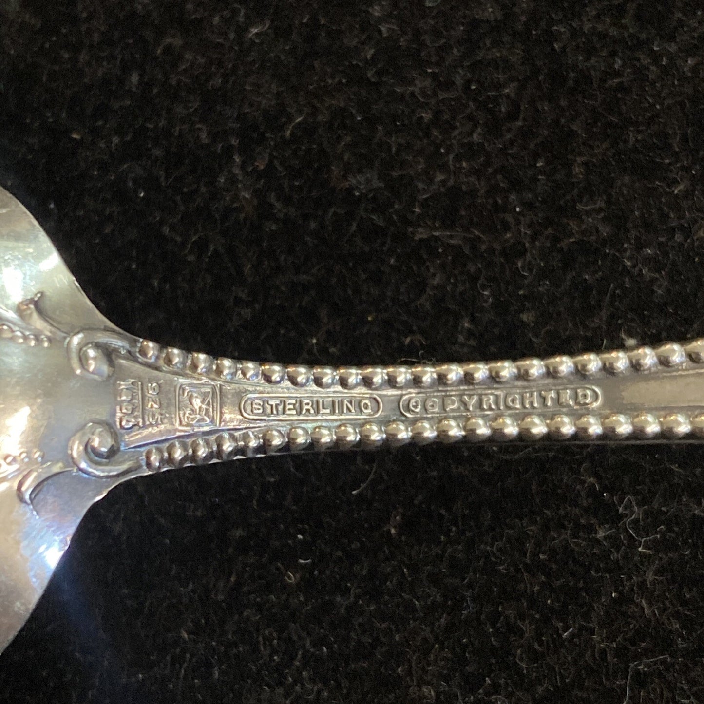 Pair of Towle Canterbury 5 3/4" Teaspoons 36.7g One Monogrammed 1893