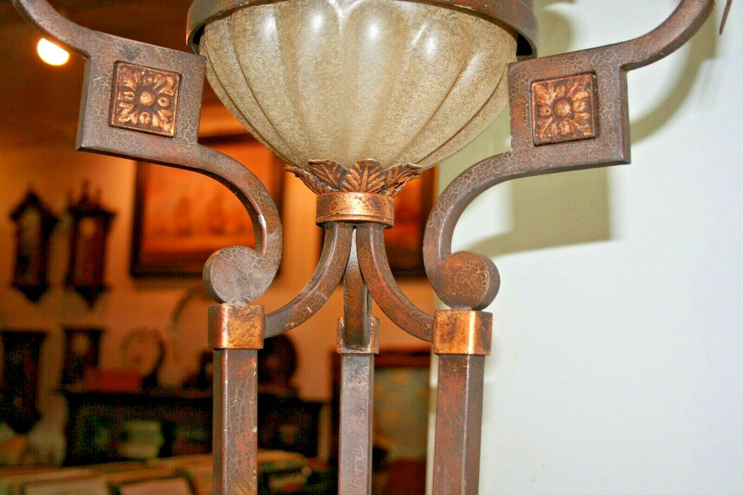 Fine Arts 6ft Floor Lamp Torchiere MSRP $1815 Iron Leaves